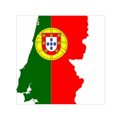 Portugal Flag Borders Cartography Small Satin Scarf (square) by Sapixe