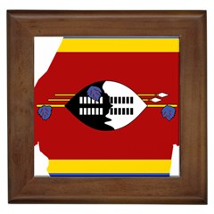 Swaziland Flag Map Geography Framed Tile