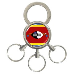 Swaziland Flag Map Geography 3-Ring Key Chain