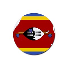 Swaziland Flag Map Geography Rubber Coaster (Round) 