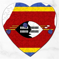 Swaziland Flag Map Geography Jigsaw Puzzle (heart) by Sapixe