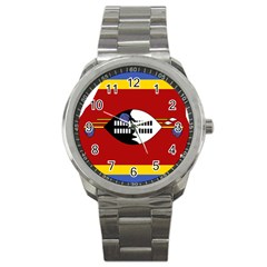 Swaziland Flag Map Geography Sport Metal Watch