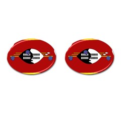 Swaziland Flag Map Geography Cufflinks (Oval)