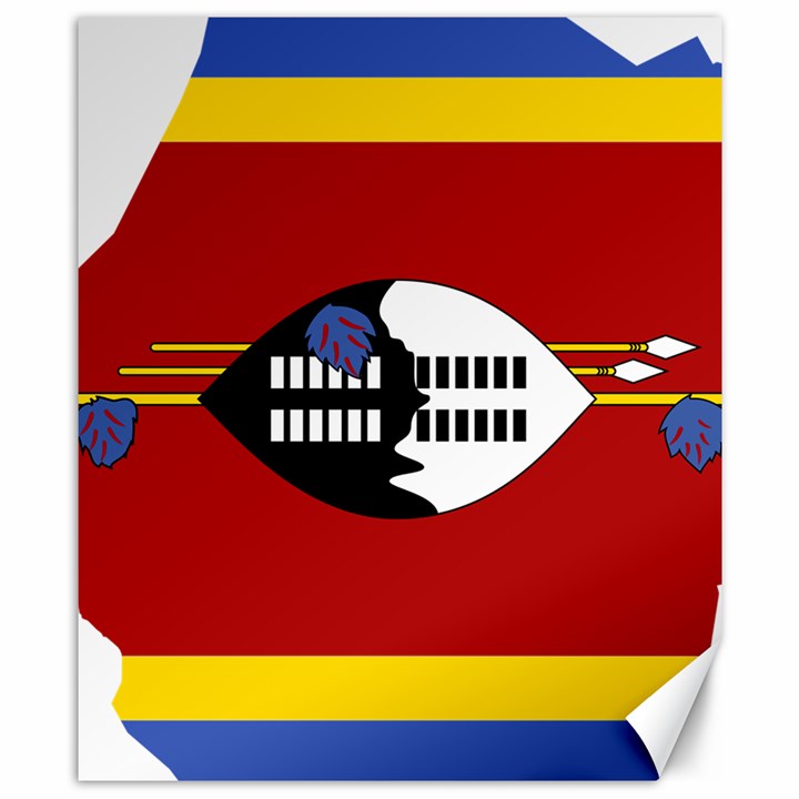 Swaziland Flag Map Geography Canvas 8  x 10 