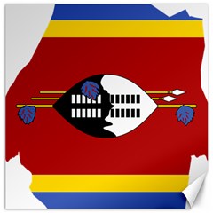 Swaziland Flag Map Geography Canvas 20  x 20 