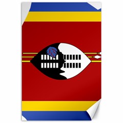 Swaziland Flag Map Geography Canvas 24  x 36 