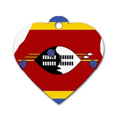 Swaziland Flag Map Geography Dog Tag Heart (two Sides) by Sapixe