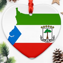 Equatorial Guinea Flag Map Ornament (heart) by Sapixe