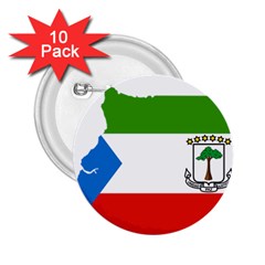 Equatorial Guinea Flag Map 2 25  Buttons (10 Pack)  by Sapixe