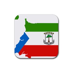 Equatorial Guinea Flag Map Rubber Coaster (square)  by Sapixe