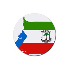 Equatorial Guinea Flag Map Rubber Coaster (round)  by Sapixe