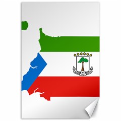 Equatorial Guinea Flag Map Canvas 24  X 36  by Sapixe