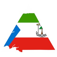 Equatorial Guinea Flag Map Wooden Puzzle Triangle by Sapixe