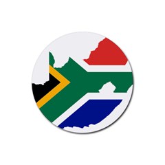 Africa Borders Country Flag Rubber Coaster (round)  by Sapixe