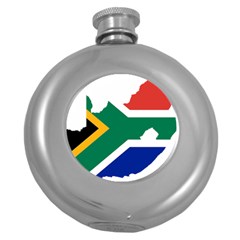 Africa Borders Country Flag Round Hip Flask (5 Oz) by Sapixe