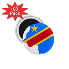 Democratic Republic Of The Congo Flag 1 75  Magnets (100 Pack)  by Sapixe