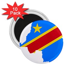 Democratic Republic Of The Congo Flag 2 25  Magnets (10 Pack)  by Sapixe