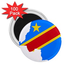 Democratic Republic Of The Congo Flag 2 25  Magnets (100 Pack)  by Sapixe