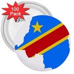 Democratic Republic Of The Congo Flag 3  Buttons (100 pack)  Front