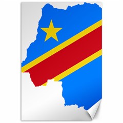 Democratic Republic Of The Congo Flag Canvas 12  X 18  by Sapixe