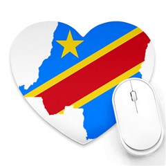 Democratic Republic Of The Congo Flag Heart Mousepads by Sapixe