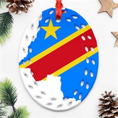 Democratic Republic Of The Congo Flag Ornament (oval Filigree) by Sapixe