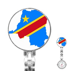 Democratic Republic Of The Congo Flag Stainless Steel Nurses Watch by Sapixe