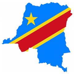 Democratic Republic Of The Congo Flag Wooden Puzzle Square by Sapixe