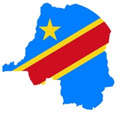 Democratic Republic Of The Congo Flag Wooden Puzzle Round by Sapixe