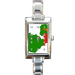 Zambia Flag Map Geography Outline Rectangle Italian Charm Watch by Sapixe