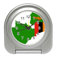 Zambia Flag Map Geography Outline Travel Alarm Clock by Sapixe