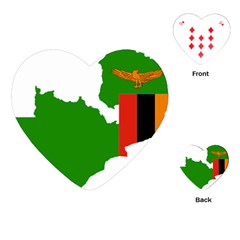 Zambia Flag Map Geography Outline Playing Cards Single Design (heart) by Sapixe