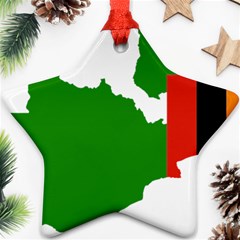 Zambia Flag Map Geography Outline Star Ornament (two Sides) by Sapixe