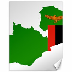 Zambia Flag Map Geography Outline Canvas 12  X 16  by Sapixe