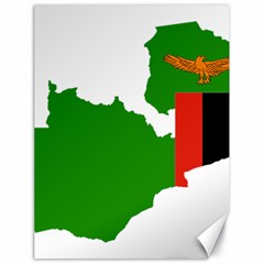 Zambia Flag Map Geography Outline Canvas 18  X 24  by Sapixe