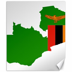 Zambia Flag Map Geography Outline Canvas 20  X 24  by Sapixe