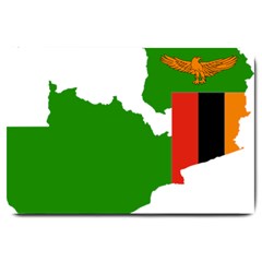 Zambia Flag Map Geography Outline Large Doormat  by Sapixe