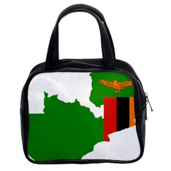 Zambia Flag Map Geography Outline Classic Handbag (two Sides) by Sapixe