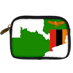 Zambia Flag Map Geography Outline Digital Camera Leather Case by Sapixe