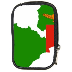 Zambia Flag Map Geography Outline Compact Camera Leather Case by Sapixe