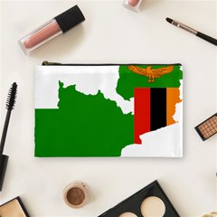 Zambia Flag Map Geography Outline Cosmetic Bag (medium) by Sapixe