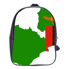 Zambia Flag Map Geography Outline School Bag (large) by Sapixe