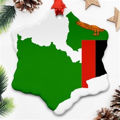 Zambia Flag Map Geography Outline Ornament (snowflake) by Sapixe