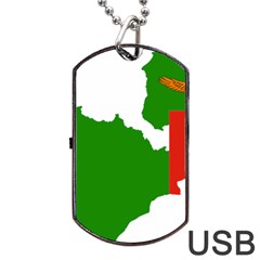 Zambia Flag Map Geography Outline Dog Tag Usb Flash (two Sides) by Sapixe