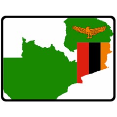 Zambia Flag Map Geography Outline Double Sided Fleece Blanket (large)  by Sapixe