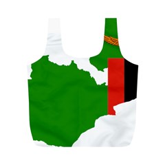 Zambia Flag Map Geography Outline Full Print Recycle Bag (m) by Sapixe