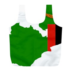 Zambia Flag Map Geography Outline Full Print Recycle Bag (l) by Sapixe