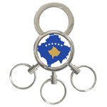 Kosovo Country Europe Flag Borders 3-Ring Key Chain Front