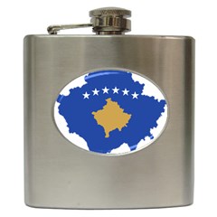 Kosovo Country Europe Flag Borders Hip Flask (6 Oz) by Sapixe