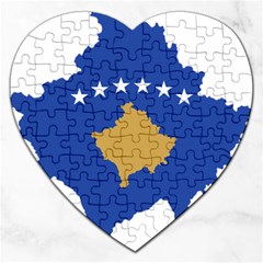 Kosovo Country Europe Flag Borders Jigsaw Puzzle (heart) by Sapixe